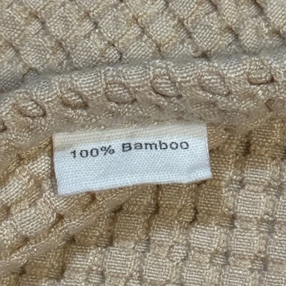 Bamboo Waffle Knit Baby Blanket Cream 32x32 Soft‎ Cozy